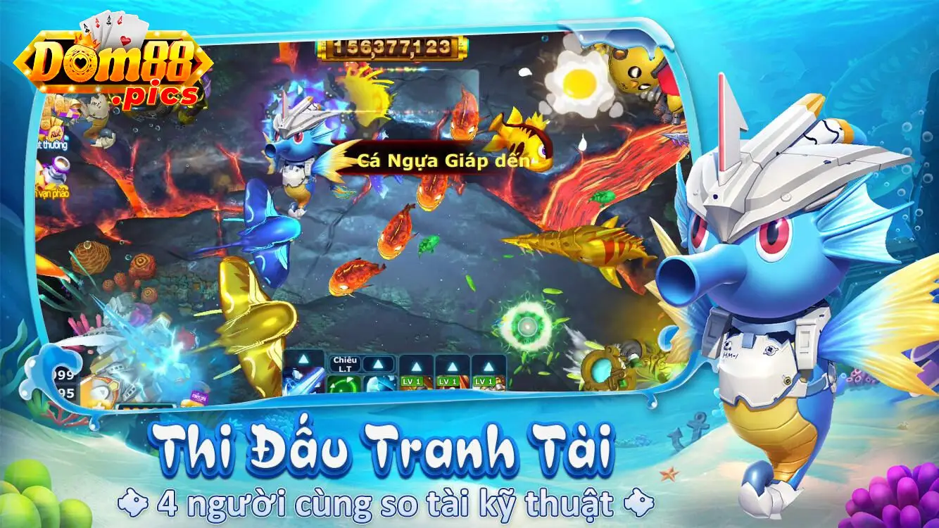 Vua Bắn Cá dom88 – Trò Chơi Giải Trí Hấp Dẫn Đưa Bạn Vào Thế Giới Cá Biển Sống Động 2 Không ngừng phát triển và hoàn thiện trò chơi.